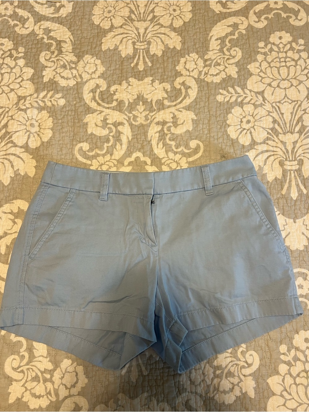 Light Blue Women's Cotton Blend Shorts